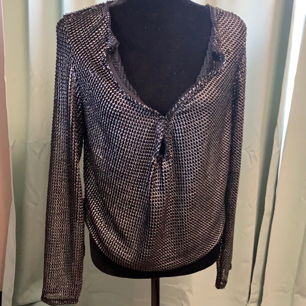 -ZARA METALLIC MESH TOP -